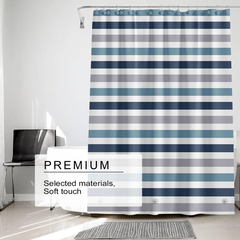 TIKABC Shower Curtain Liner, 4G PEVA Shower Liner, Plastic Waterproof Shower Curtains, 72x72 inch with Grommet Holes 3 Magnetic Weights - Image 2
